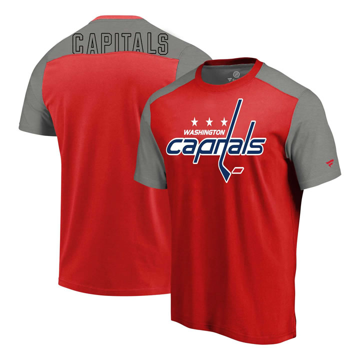 Washington Capitals Fanatics Branded Iconic Blocked T-Shirt Red Heathered Gray,We sell and wholesale Washington Capitals Fanatics Branded Iconic Blocked T-Shirt Red Heathered Gray on line form chian!
